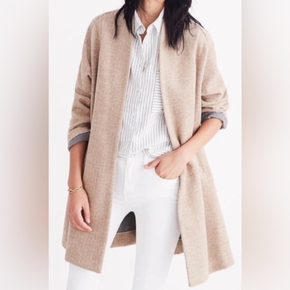 MADEWELL STANZA HERRINGBONE COAT CAMEL WOOL BLEND SIZE XS - Picture 8 of 13